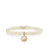 Kids Collection Gold & Diamond Sun Happy Face on Mother of Pearl