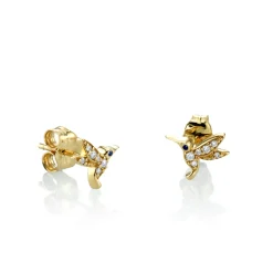 Kids Collection Gold & Diamond Tiny Hummingbird Stud