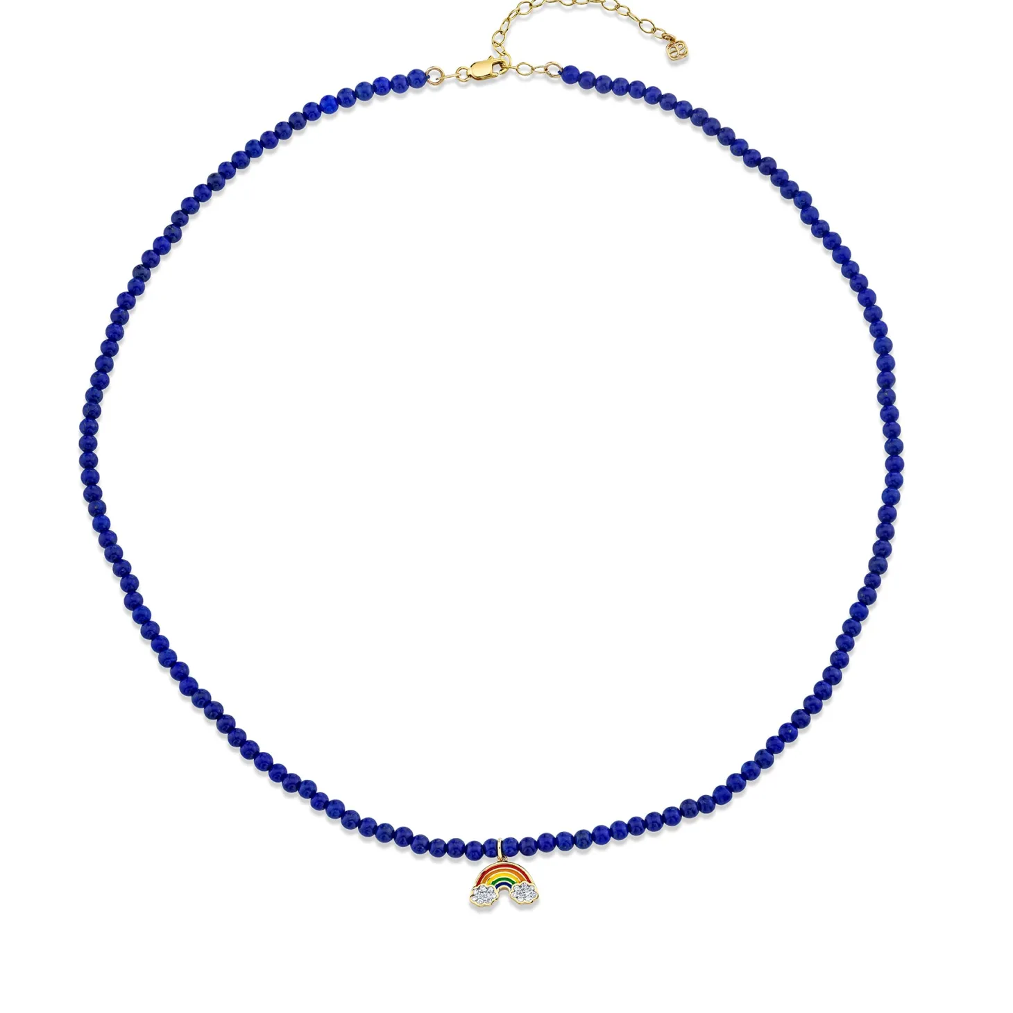 Kids Collection Gold & Diamond Enamel Rainbow Lapis Necklace