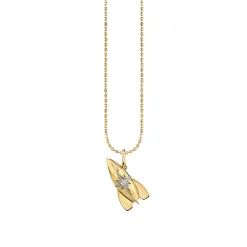 Kids Collection Gold & Diamond Rocket Charm Necklace
