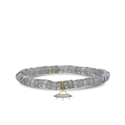 Kids Collection Gold & Diamond Flying Saucer on Labradorite