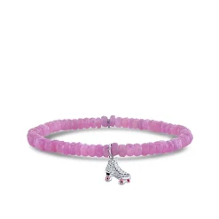 Kids Collection Gold & Diamond Roller Skate on Light Pink Sapphire