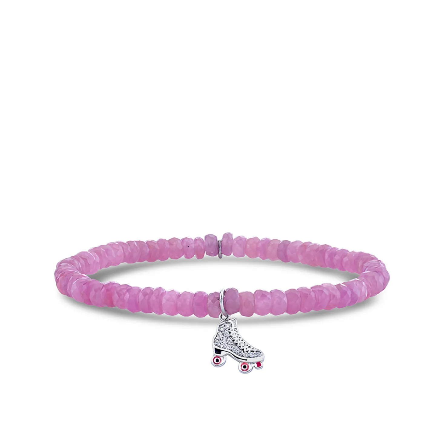 Kids Collection Gold & Diamond Roller Skate on Light Pink Sapphire