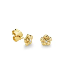 Kids Collection Gold & Diamond Tiny Begonia Stud