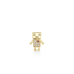 Kids Collection Gold & Diamond Robot Stud