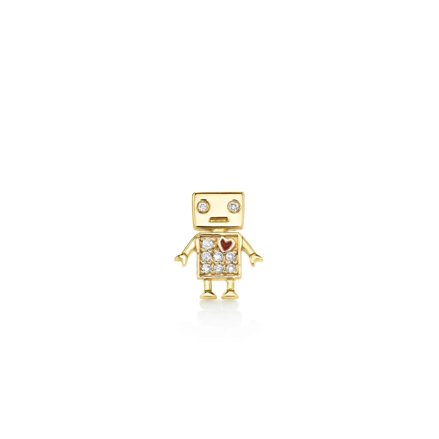 Kids Collection Gold & Diamond Robot Stud