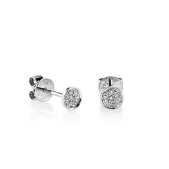 Kids Collection Gold & Diamond Pave Tiny Disc Stud
