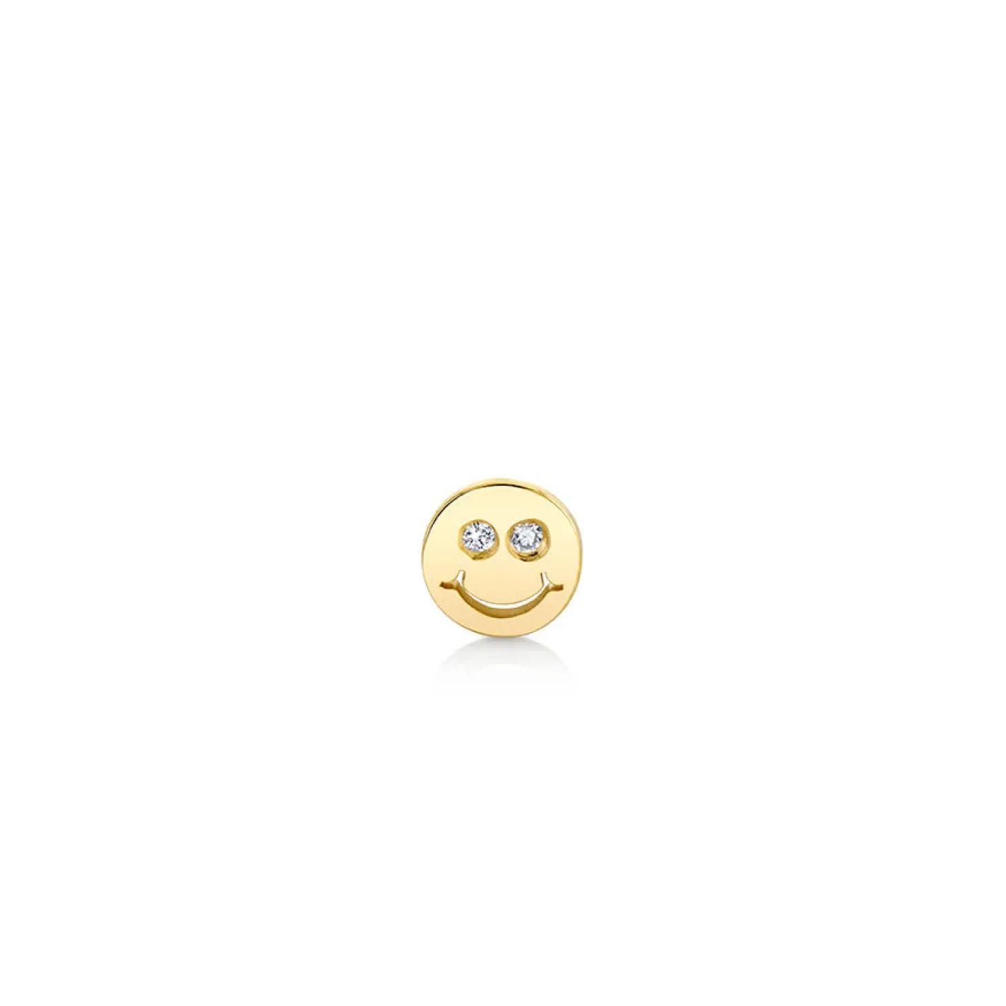 Kids Collection Gold & Diamond Tiny Happy Face Stud