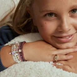 Kids Collection Gold & Diamond Camellia on Multi Morganite