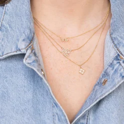 Kids Collection Gold & Diamond Mini Moroccan Flower Necklace