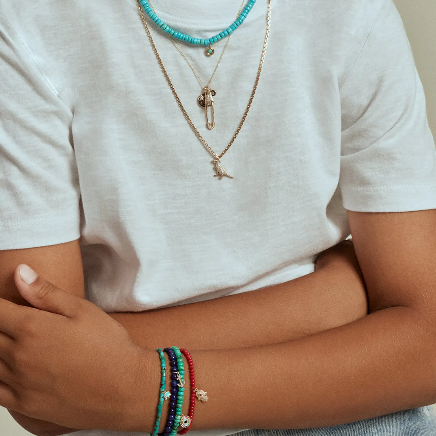 Kids Collection Gold & Diamond Anchor on Lapis