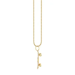 Kids Collection Gold & Diamond Happy Face Skateboard Necklace