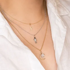 Kids Collection Gold & Diamond Astronaut Necklace