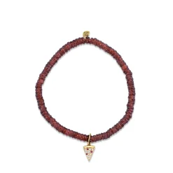 Kids Collection Gold & Diamond Pizza Slice on Garnet