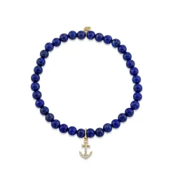 Kids Collection Gold & Diamond Anchor on Lapis