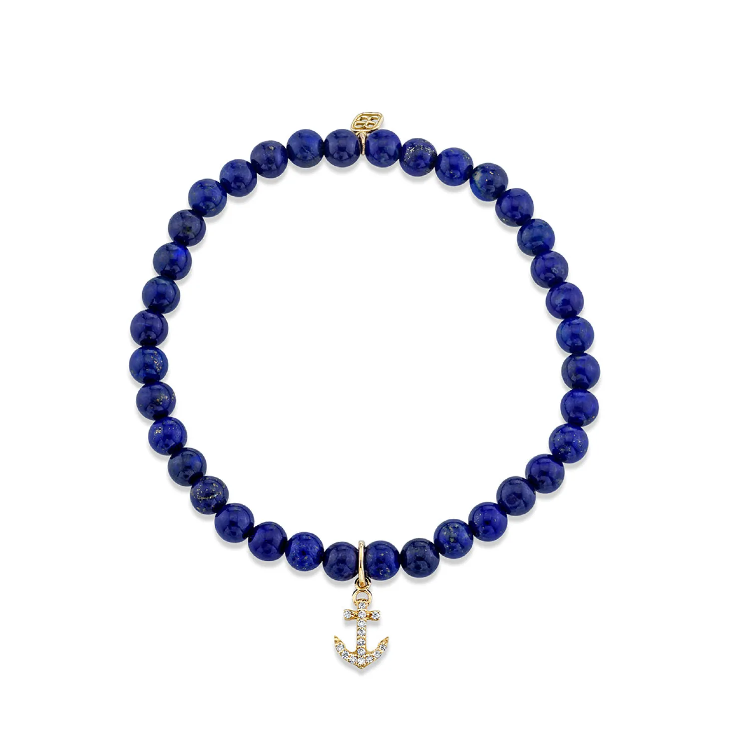 Kids Collection Gold & Diamond Anchor on Lapis