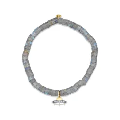 Kids Collection Gold & Diamond Flying Saucer on Labradorite