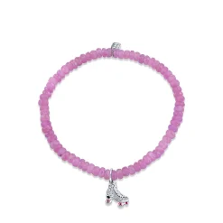 Kids Collection Gold & Diamond Roller Skate on Light Pink Sapphire