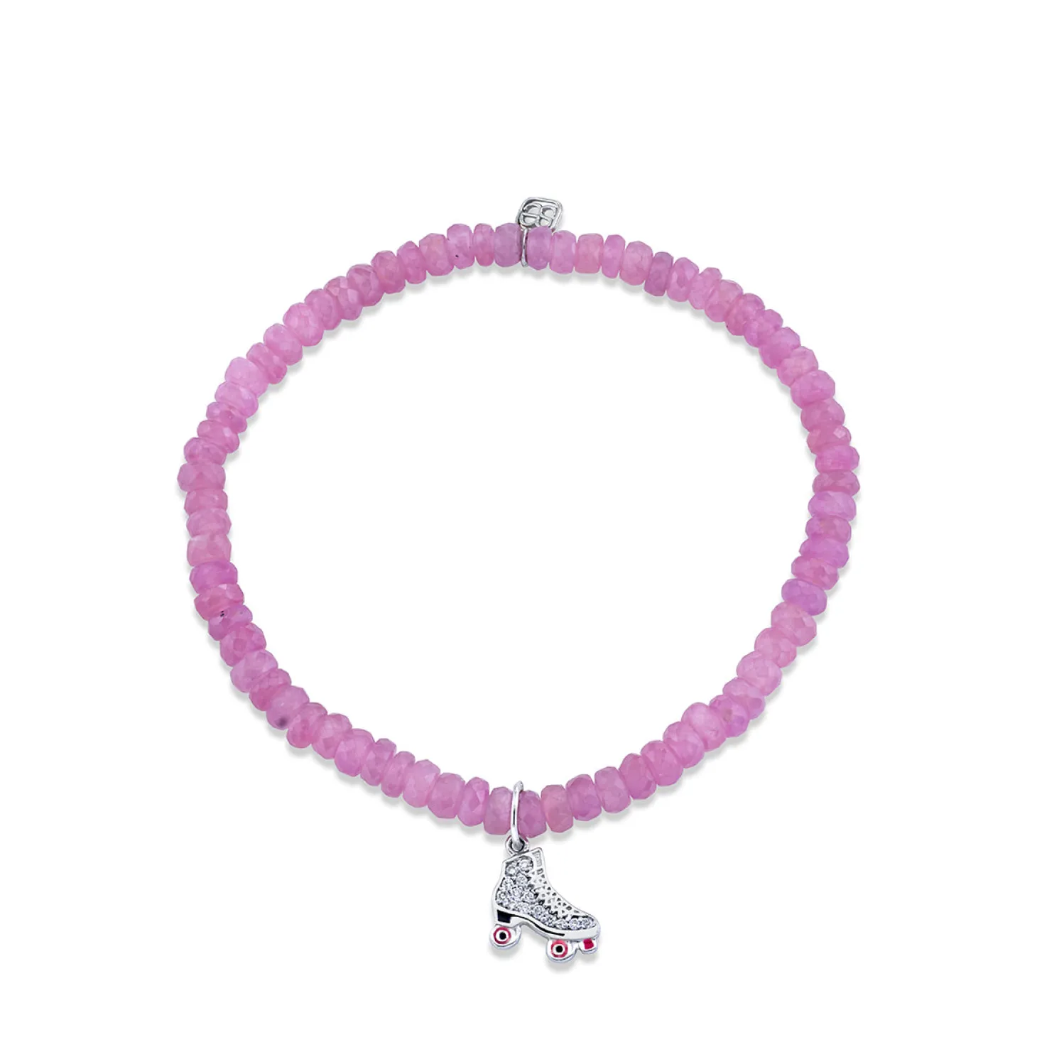 Kids Collection Gold & Diamond Roller Skate on Light Pink Sapphire