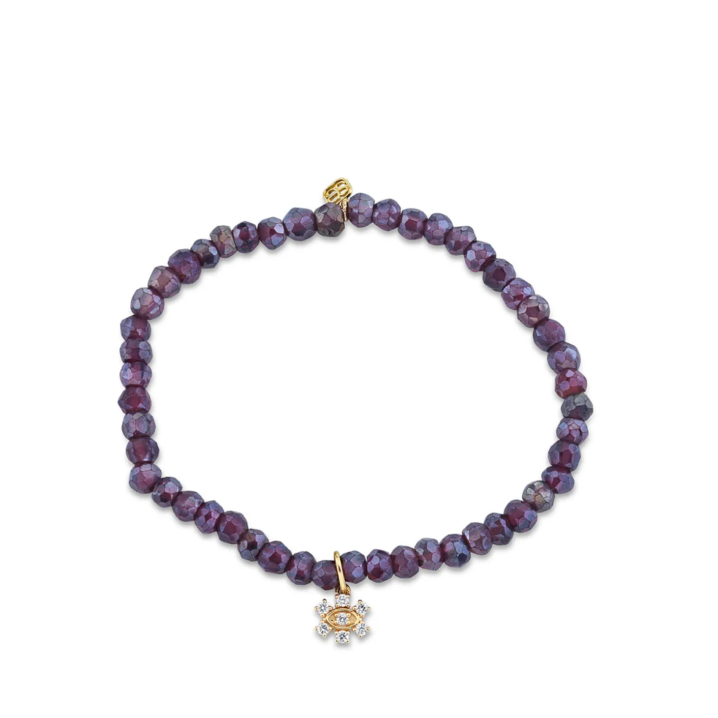 Kids Collection Gold & Diamond Flower on Rhodolite Garnet