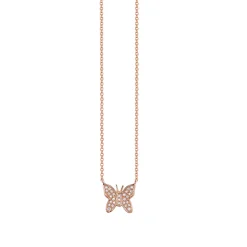 Kids Collection Gold & Diamond Mini Butterfly Necklace
