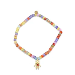 Kids Collection Gold & Diamond Robot on Multicolor Zircon