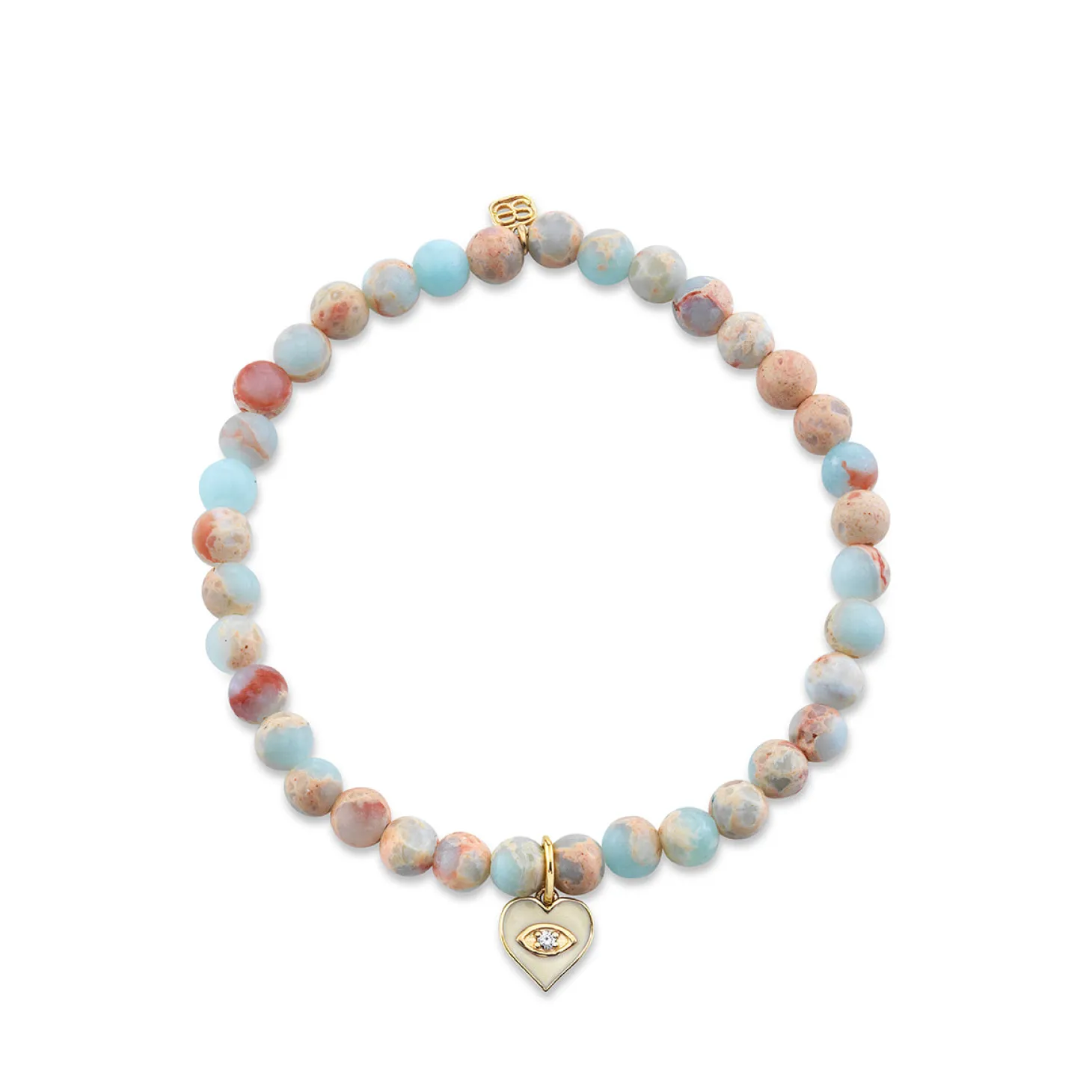 Kids Collection Gold & Diamond Heart on Impression Jasper