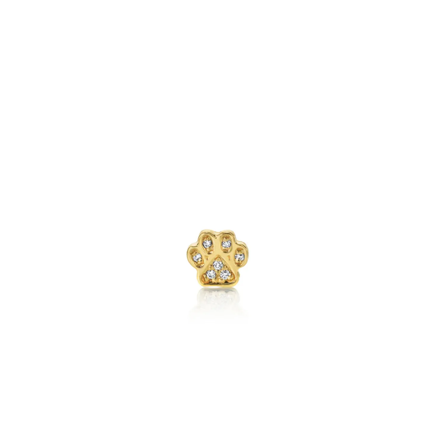 Kids Collection Gold & Diamond Mini Paw Stud