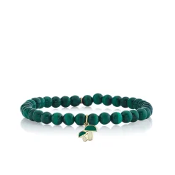 Kids Collection Gold & Enamel Mushroom on Malachite