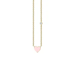Kids Collection Gold & Enamel Mini Heart Necklace