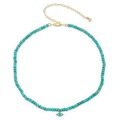 Kids Collection Gold & Enamel Eye Turquoise Necklace