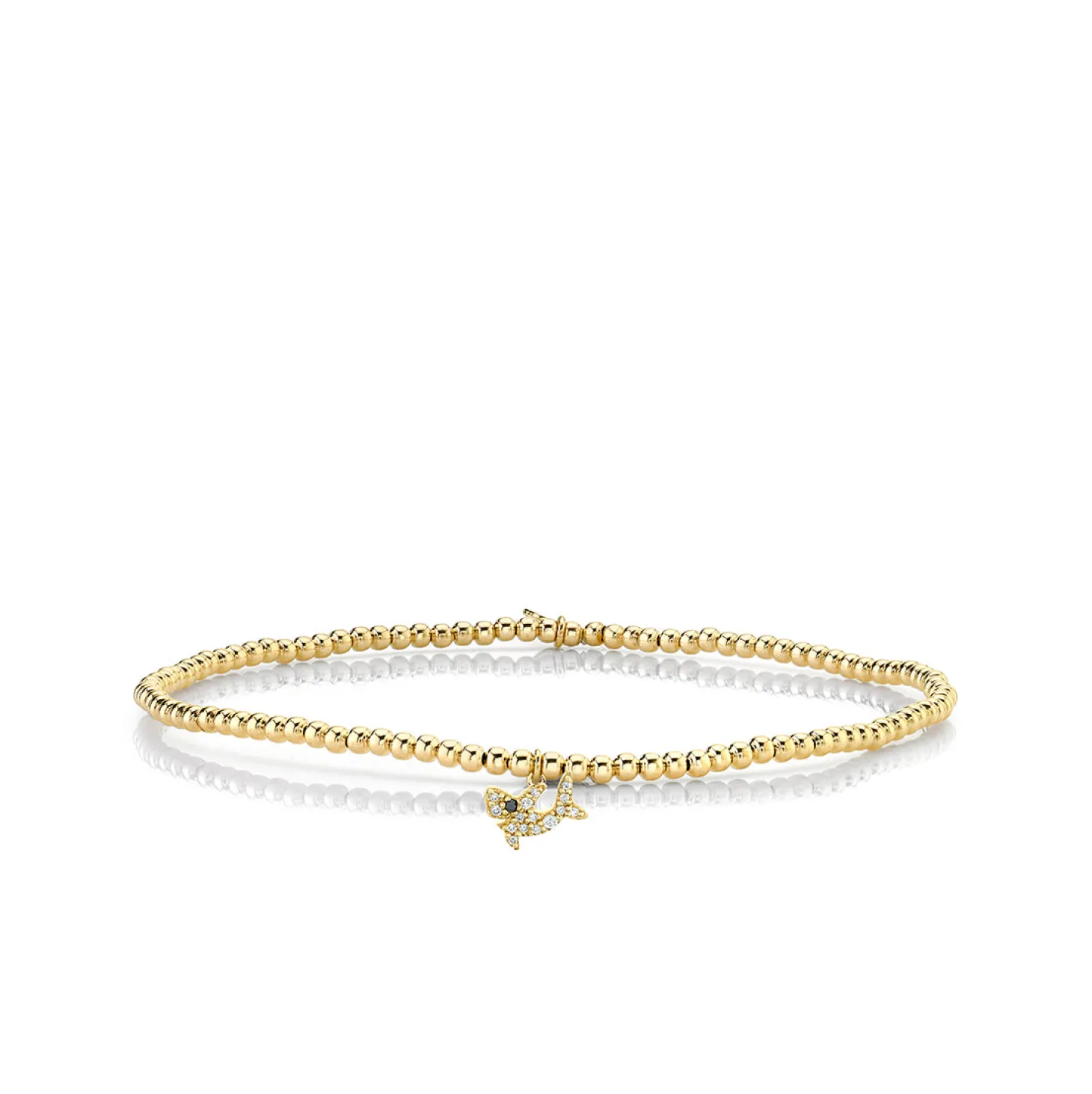 Kids Collection Gold & Enamel Tiny Shark on Gold Beads