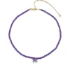 Kids Collection Gold & Enamel Unicorn Amethyst Necklace
