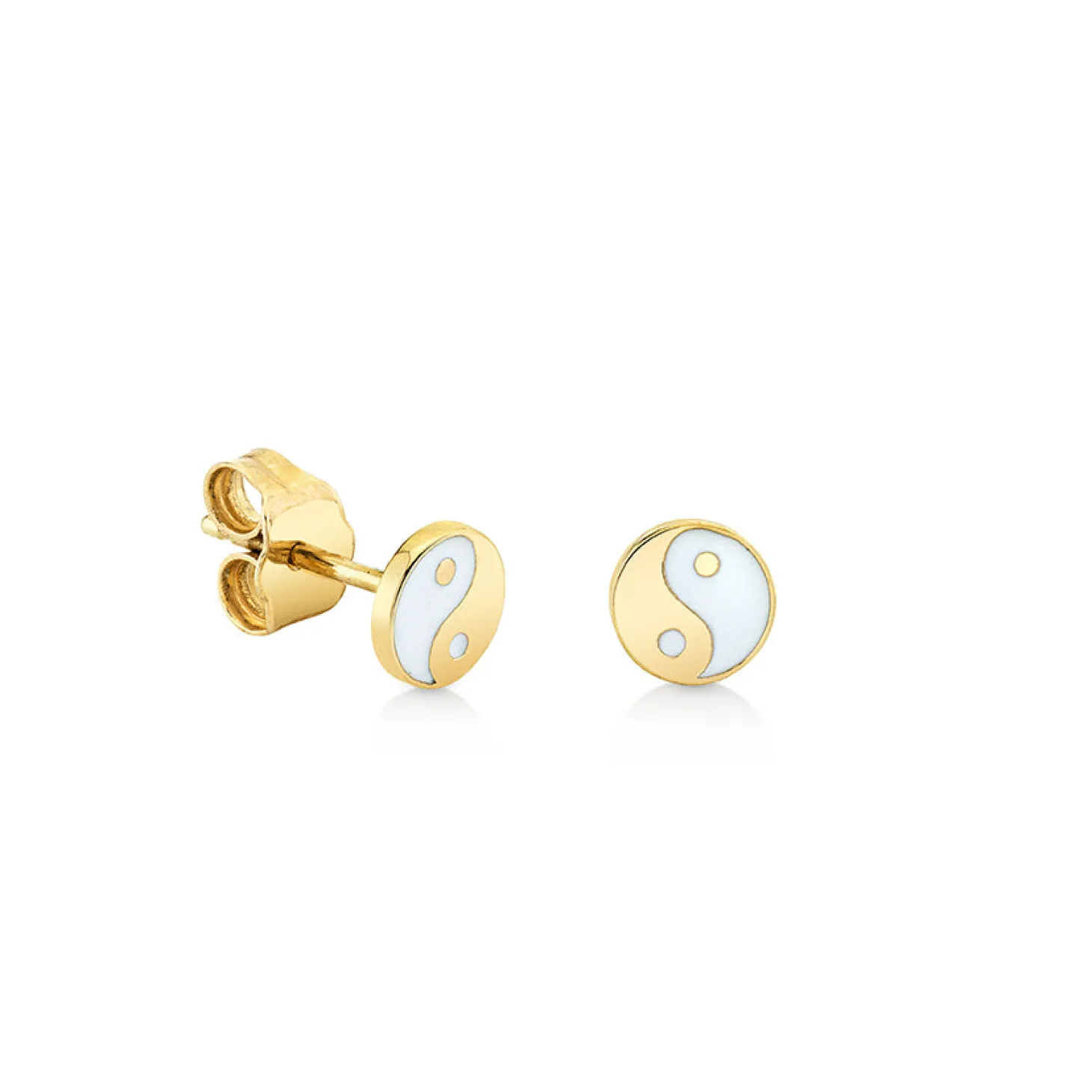 Kids Collection Gold & Enamel Mini Yin Yang Stud