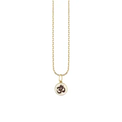 Kids Collection Gold & Enamel Tiny Om Medallion Necklace
