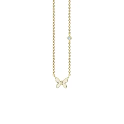 Kids Collection Gold & Enamel Mini Butterfly Necklace