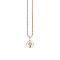 Kids Collection Gold & Enamel Tiny Hamsa Medallion Necklace