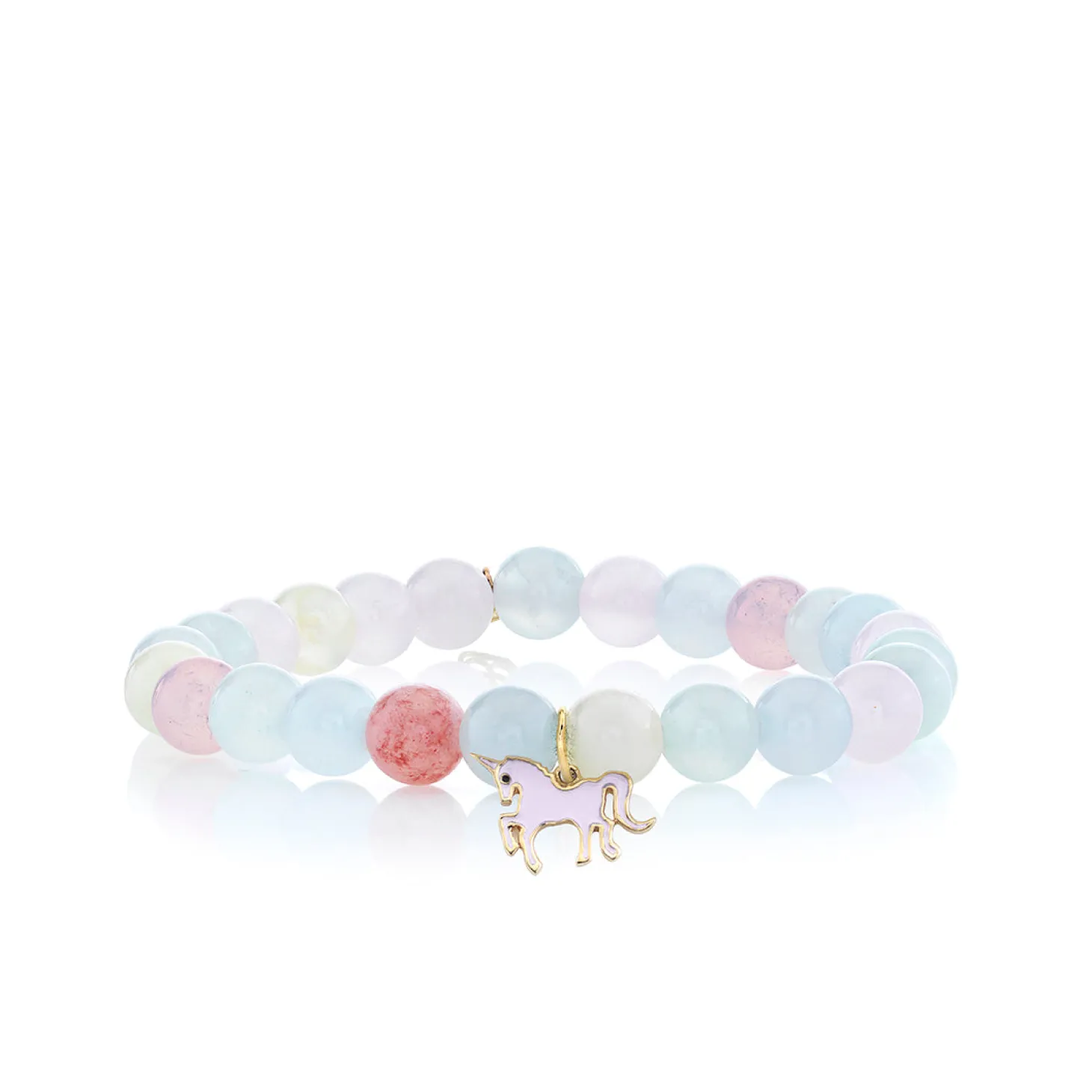 Kids Collection Gold & Enamel Unicorn on Jade