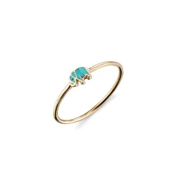 Kids Collection Gold & Enamel Mini Elephant Ring