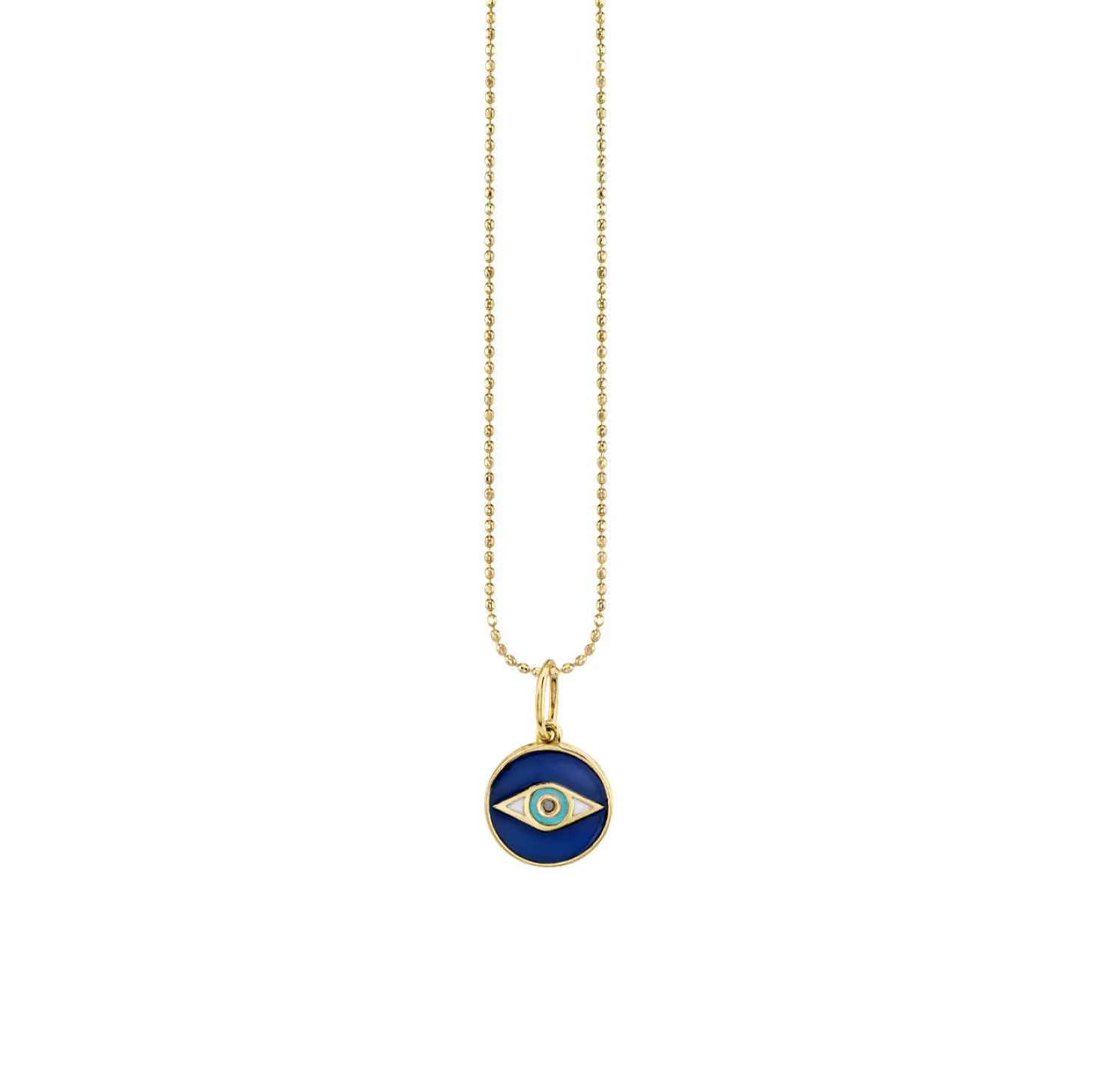 Kids Collection Gold & Enamel Tiny Eye Medallion Necklace