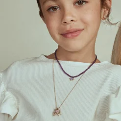 Kids Collection Gold & Enamel Unicorn Amethyst Necklace