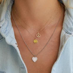 Kids Collection Gold & Enamel Happy Face Necklace