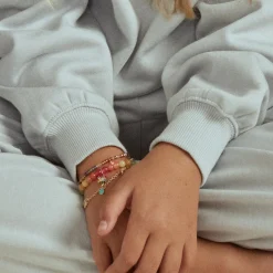 Kids Collection Gold & Enamel Tiny Happy Face Bracelet
