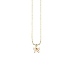 Kids Collection Gold & Enamel Mini Butterfly Charm Necklace