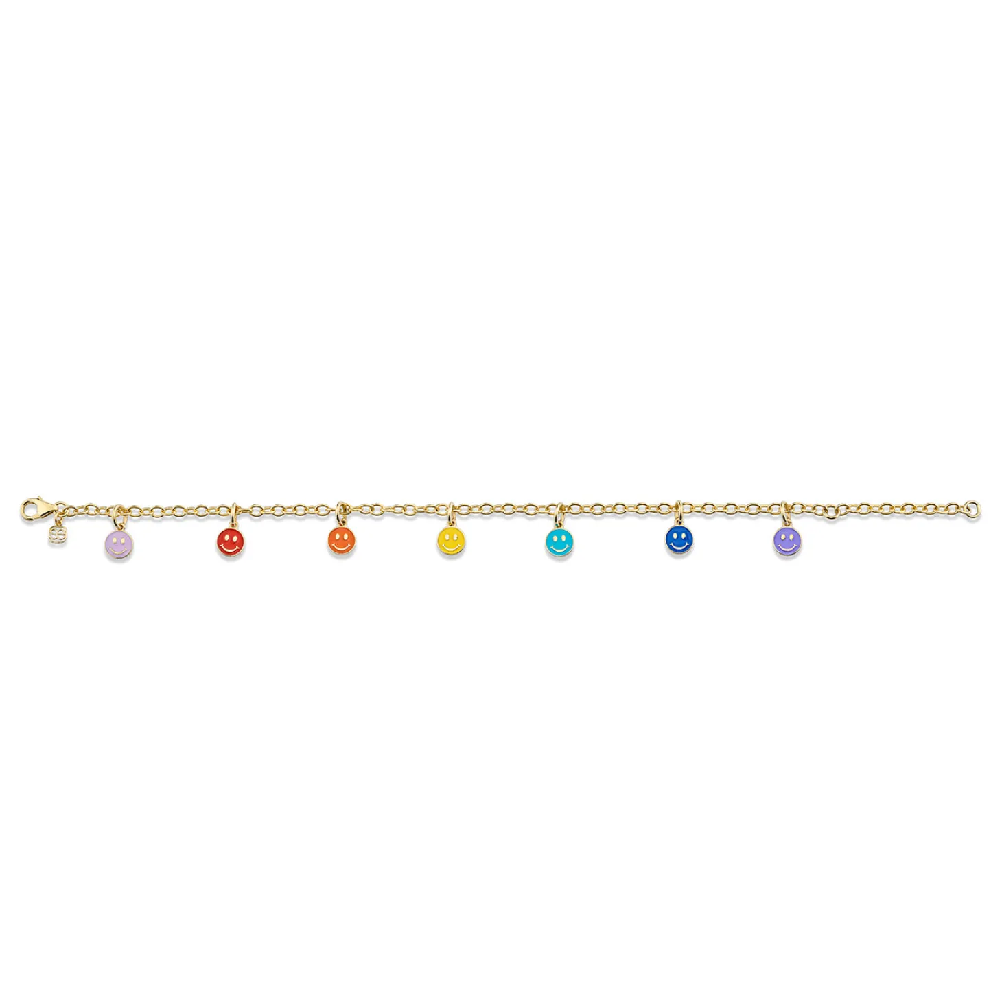 Kids Collection Gold & Enamel Tiny Happy Face Bracelet