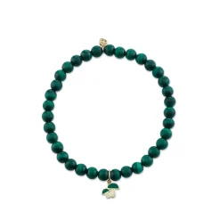 Kids Collection Gold & Enamel Mushroom on Malachite