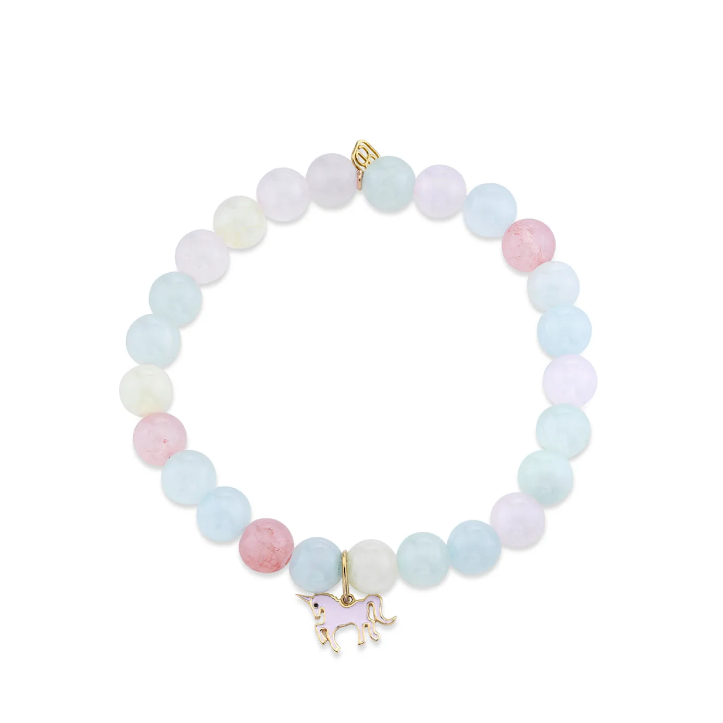 Kids Collection Gold & Enamel Unicorn on Jade