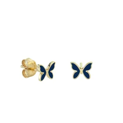 Kids Collection Gold & Enamel Mini Butterfly Stud
