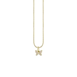 Kids Collection Gold & Enamel Mini Butterfly Charm Necklace