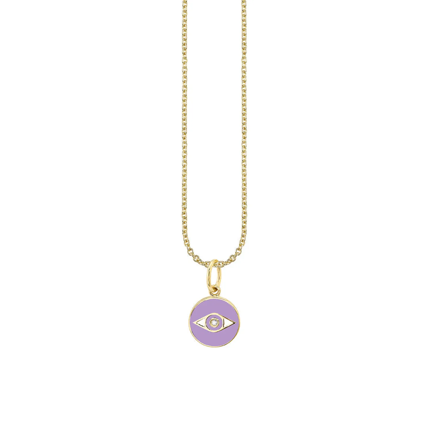 Kids Collection Gold & Enamel Tiny Eye Medallion Necklace